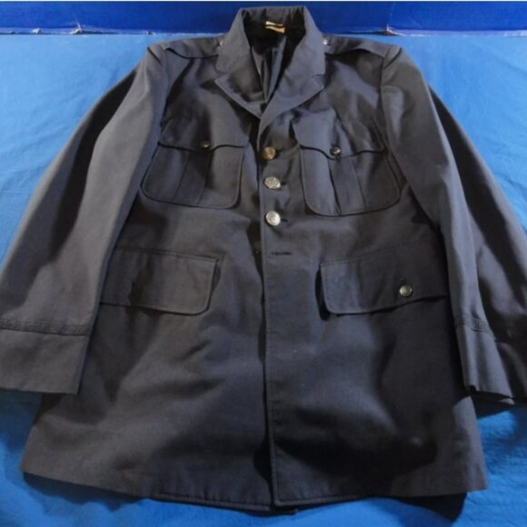 43R 4 BUTTON MEN'S COAT JACKET UNIFORM DRESS BLUE OFFICER USAF AIR FORCE RC 2185